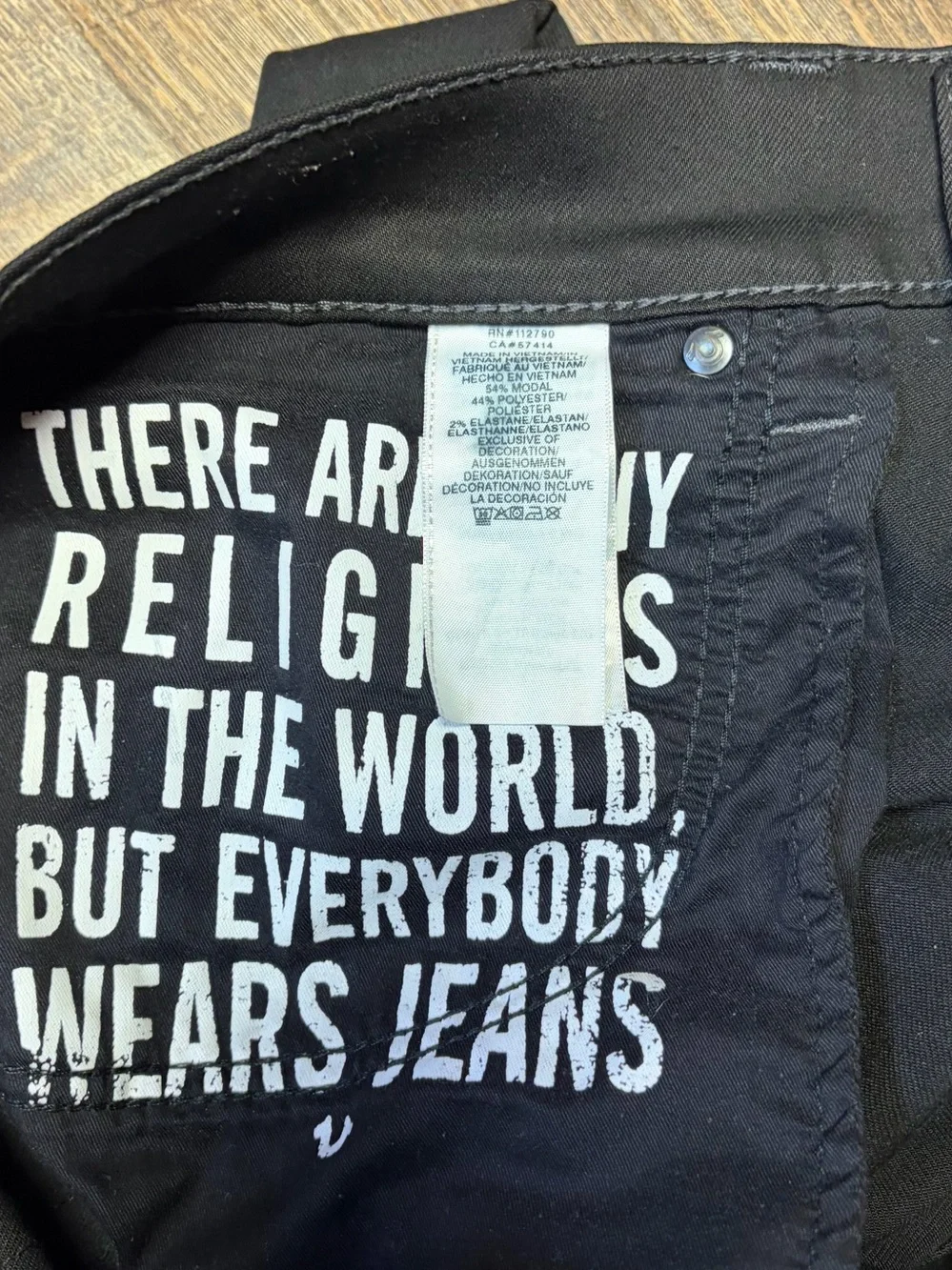 True Religion Geno Relaxed Slim Black Denim Jeans Men's Size 36x32